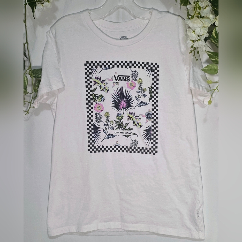 Vans White Floral Graphic Tee
